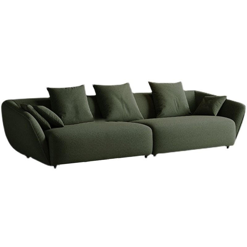 Contemporary Wool Sofa 28.35-In H Sloped Arm Seating with Pillows