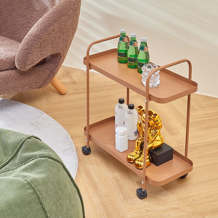 25.2"H Rolling Modern Prep Table Metal Rectangular Prep Table for Dining Room