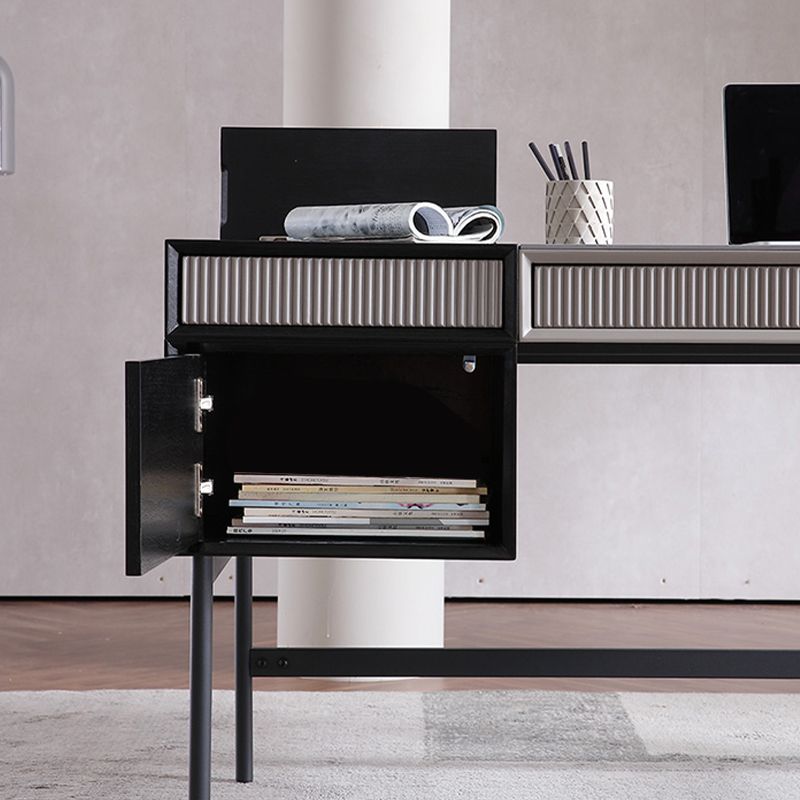Industrial Style Stone Writing Desk Rectangular Office Desk with 3 Drawers Clearhalo 'furn' 'furn_office_desk' 'Furniture' 'Office Desks' 'Office Furniture' 'office_desk' 1200x1200_d740b83a-678f-4ecc-a173-557114827c85