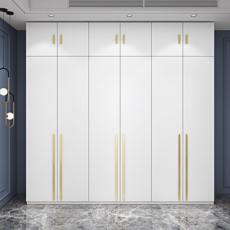 Witte kleur houten garderobe zachte close deur garderobe kast met kledingstaaf