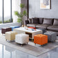 Glam Pouf Ottoman Genuine Leather Upholstered Tufted Square Ottoman with Metal Legs Clearhalo 'furn' 'furn_ottomans_poufs' 'Furniture' 'Living Room Furniture' 'Ottomans & Poufs' 'ottomans_poufs' 1200x1200_d742dc15-a130-43f0-9d68-1999e8bf9a1e
