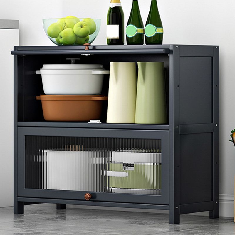 Contemporary Black Buffet Server Bamboo Dining Server for Kitchen Clearhalo 'buffet_sideboard' 'Buffets & Sideboards' 'furn' 'furn_buffet_sideboard' 'Furniture' 'Kitchen & Dining Furniture' 1200x1200_d744b247-1034-4817-9d58-d8cc2d3cd90d