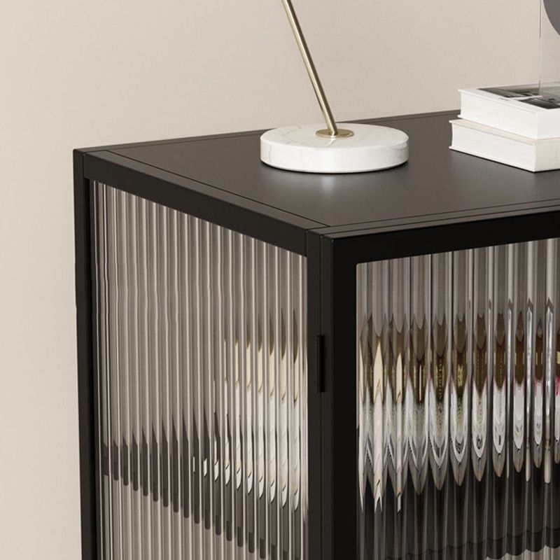 Gabinete contemporáneo de la mesita de noche del estante inferior de la cama con puerta de vidrio para el dormitorio