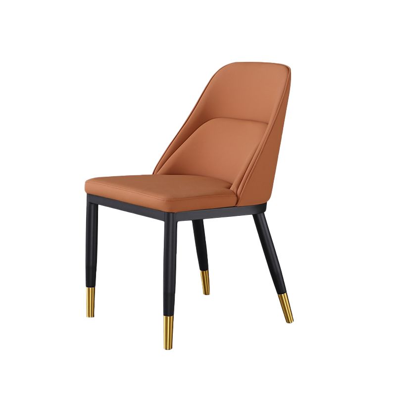 Glam Upholstered Dining Chairs Faux Leather Kitchen Dining Chair in Orange Clearhalo 'Dining Chairs' 'Dining Tables & Seating' 'dining_chair' 'furn' 'furn_dining_chair' 'Furniture' 'Kitchen & Dining Furniture' 1200x1200_d746d74c-ebea-4bd1-80db-833326e85031