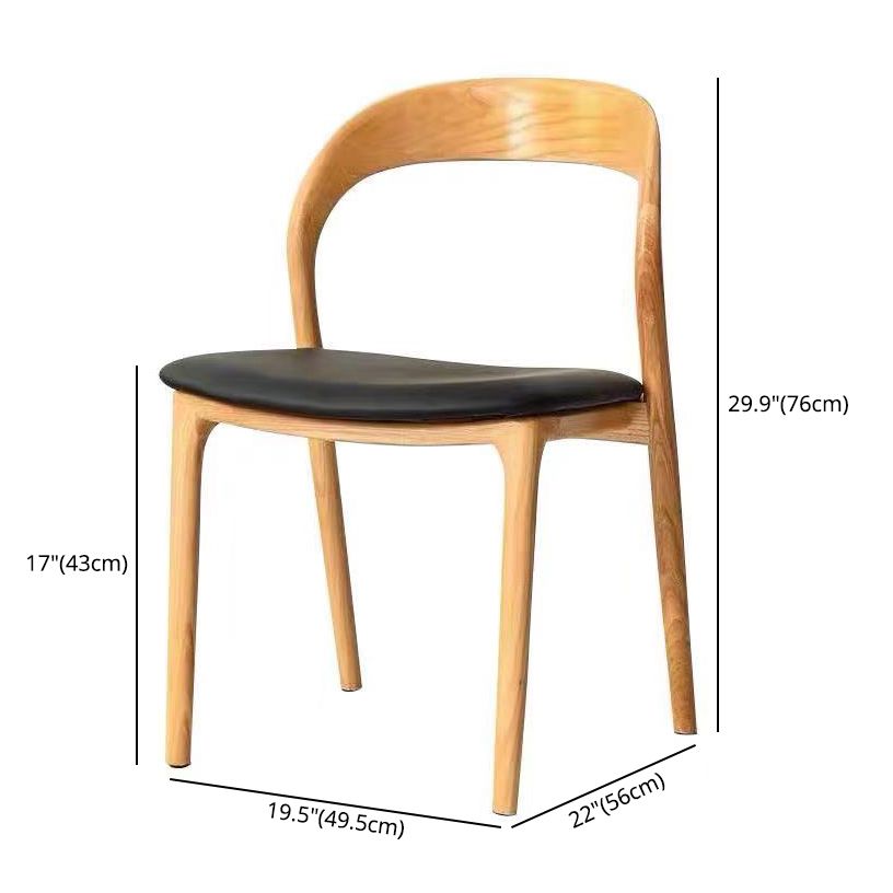 Modern Kitchen Leather Square Dining Chair Open Back Dining Side Chair Clearhalo ' kitchen&dining_furn' 'Dining Chairs' 'Dining Tables & Seating' 'dining_chair' 'Furniture' 'furniture_dining_chair' 'Kitchen & Dining Furniture' 'kitchen' 1200x1200_d74906b6-067e-4cf6-803e-838ad0a1fb25