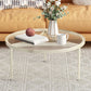 Round Metal 3 Legs Base Design Transparent Glass Table Coffee Table