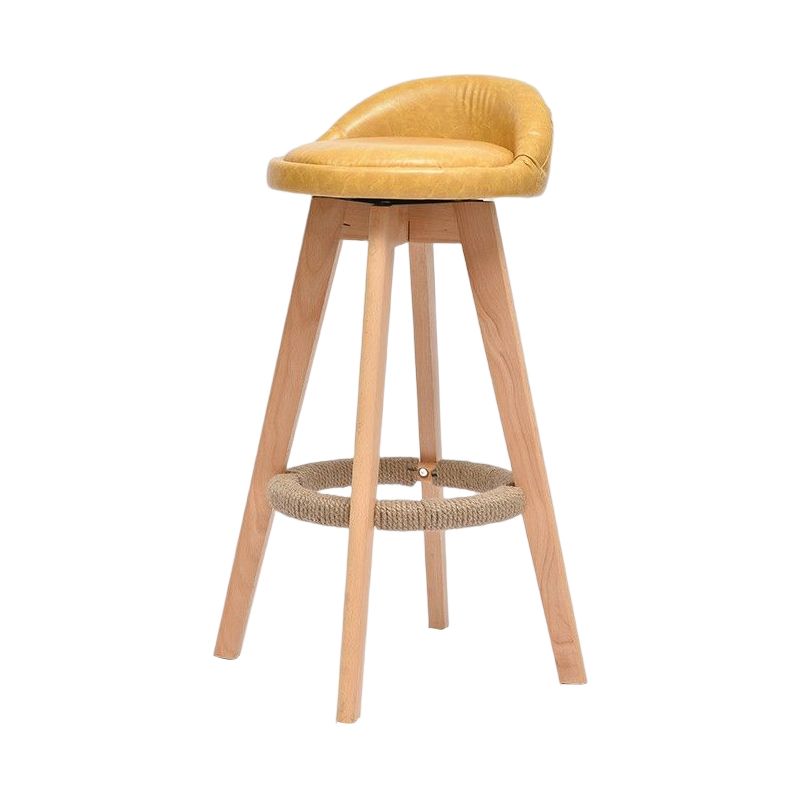 Modern Solid Wood Bar Stool Footrest Low Back Bucket Counter Stool with Cushion, 1 Piece Clearhalo 'Bar Furniture' 'Bar Stools' 'bar_stools' 'furn' 'furn_bar_stools' 'furniture_bar_stools' 'Kitchen & Dining Furniture' 'kitchen&dining_furn' 'kitchen' 'kitchen_furn' Furniture' 1200x1200_d749abda-3768-4437-936e-99d8dff36be3