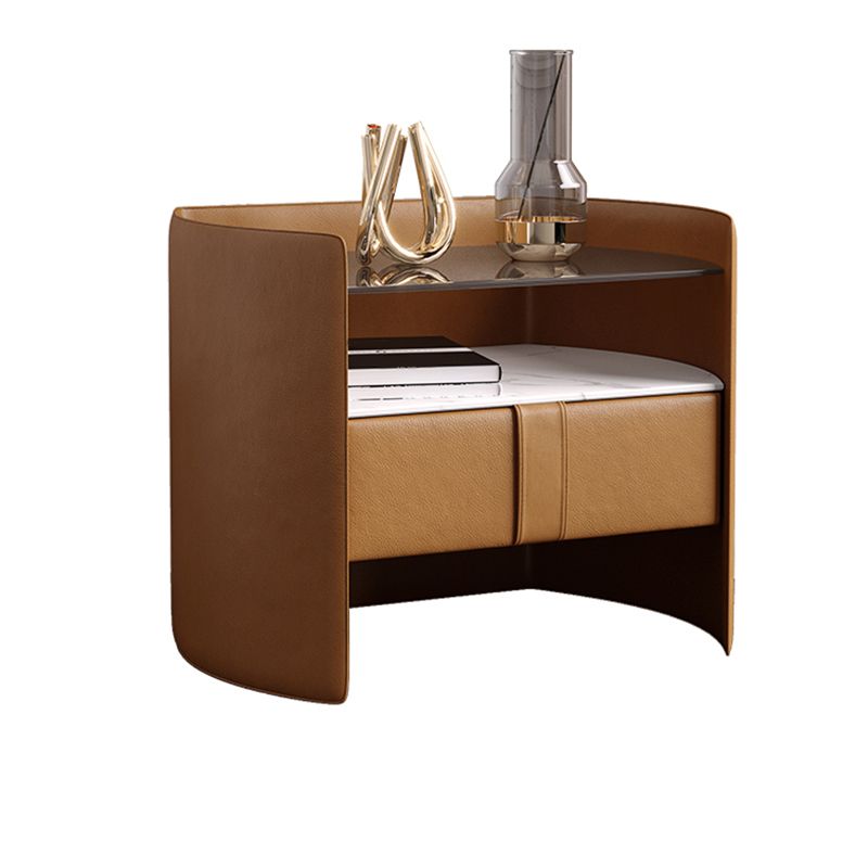 Tiroir en verre / stone Night Stand de 20,47 pouces de nuit de haut