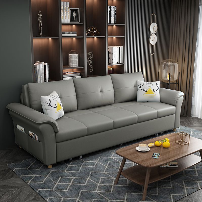 Square Arm Sofa with Loose Back Convertible Sleeper with Storage and Foldable Clearhalo 'furn' 'furn_sofas' 'Furniture' 'furniture_sofas' 'kitchen' 'kitchen_sofas' 'Living Room Furniture' 'Sofa' 'sofas' 1200x1200_d74c774d-4e1d-479d-ab1e-96c1caaf8d6d