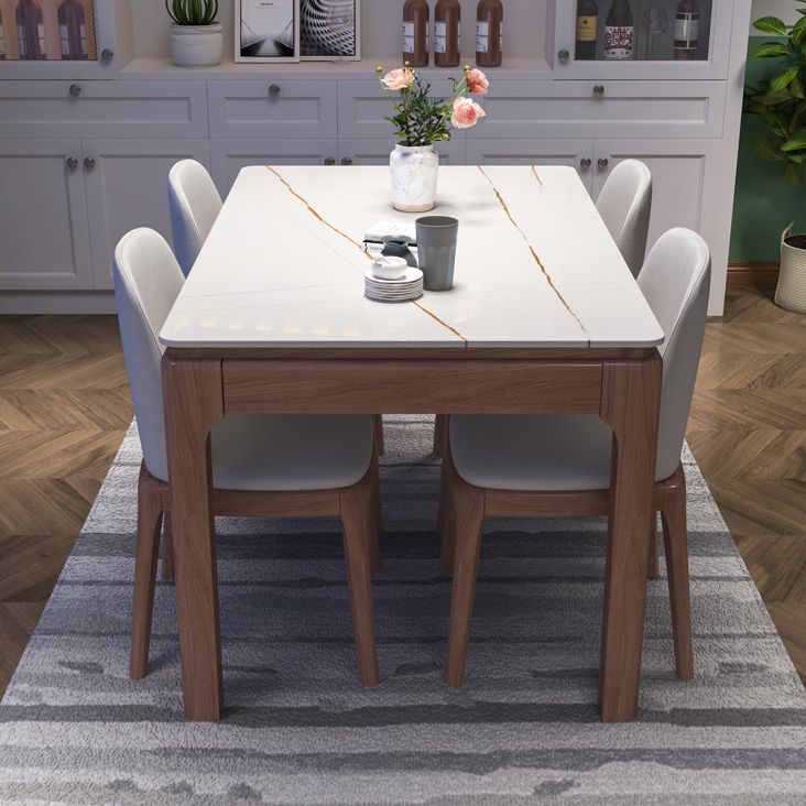 Mid-Century Modern Rectangle Dining Table Sintered Stone Table with 4 Legs Base Clearhalo ' dining_table' 'Dining Tables & Seating' 'Dining Tables' 'furn' 'furn_dining_table' 'Furniture' 'furniture_dining_table' 'Kitchen & Dining Furniture' 'kitchen&dining_furn' 'kitchen' 'kitchen_dining_table' 1200x1200_d74c8c55-baf9-4620-bb2b-156925199f07