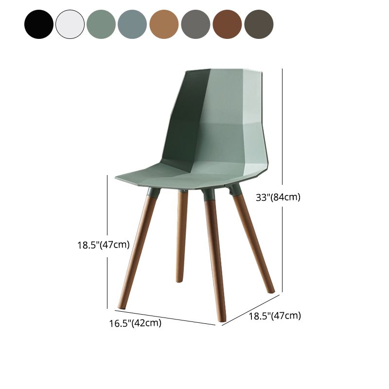 Nordic Design Plastic Dining Armless Chair Solid Back Chair with Wood Legs Clearhalo 'Dining Chairs' 'Dining Tables & Seating' 'dining_chair' 'furn' 'furn_dining_chair' 'Furniture' 'furniture_dining_chair' 'Kitchen & Dining Furniture' 1200x1200_d74dfbfc-5e52-4857-8e4e-1cf25c363d23