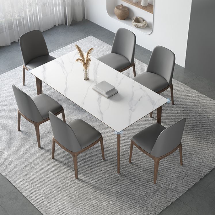 Modern Ash Wood Dinette Set 1/3/4/5/7 Pieces Rectangle Sintered Stone Top Dining Table Set Clearhalo 'Dining Room Sets' 'Dining Tables & Seating' 'dining_room_set' 'furn' 'furn_dining_room_set' 'Furniture' 'furniture_dining_room_set' 'Kitchen & Dining Furniture' 1200x1200_d74e609a-e304-4bb6-b644-2fa31b3531fa