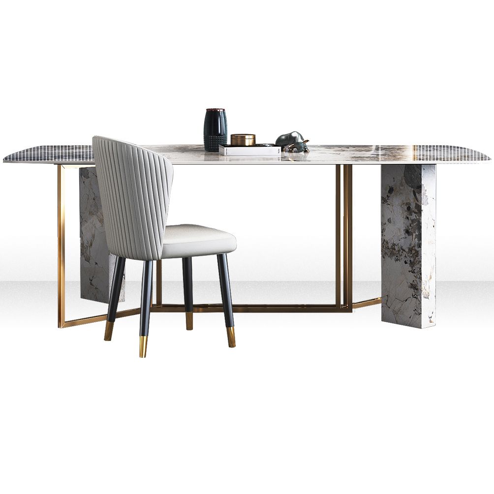 Glam Style 1/4/5/6/7 Pieces Dining Set Rectangle Sintered Stone Dining Table Set Clearhalo 'Dining Room Sets' 'Dining Tables & Seating' 'dining_room_set' 'furn' 'furn_dining_room_set' 'Furniture' 'furniture_dining_room_set' 'Kitchen & Dining Furniture' 'kitchen&dining_furn' 'kitchen' 1200x1200_d74e60b1-e880-4a6e-8a32-61a0708ea92c