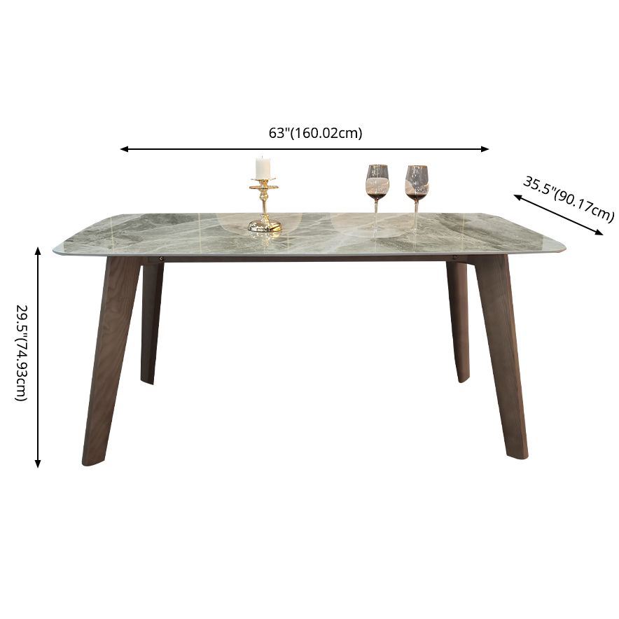Minimalist Style White Slate Dining Table Rectangular Formal Dinette Set with Wood Base Clearhalo 'Dining Room Sets' 'Dining Tables & Seating' 'dining_room_set' 'furn' 'furn_dining_room_set' 'Furniture' 'furniture_dining_room_set' 'Kitchen & Dining Furniture' 'kitchen&dining_furn' 'kitchen' 1200x1200_d74ed736-d4d8-47d6-9723-13b8e9eb8749
