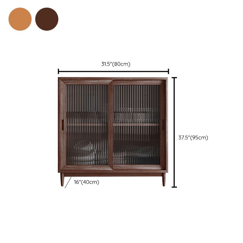 Modern Style Dining Server Pine Solid Wood Server with Glass Doors Clearhalo 'buffet_sideboard' 'Buffets & Sideboards' 'furn' 'furn_buffet_sideboard' 'Furniture' 'Kitchen & Dining Furniture' 1200x1200_d7510ef0-79cd-466e-83e2-d1ce6a75785c