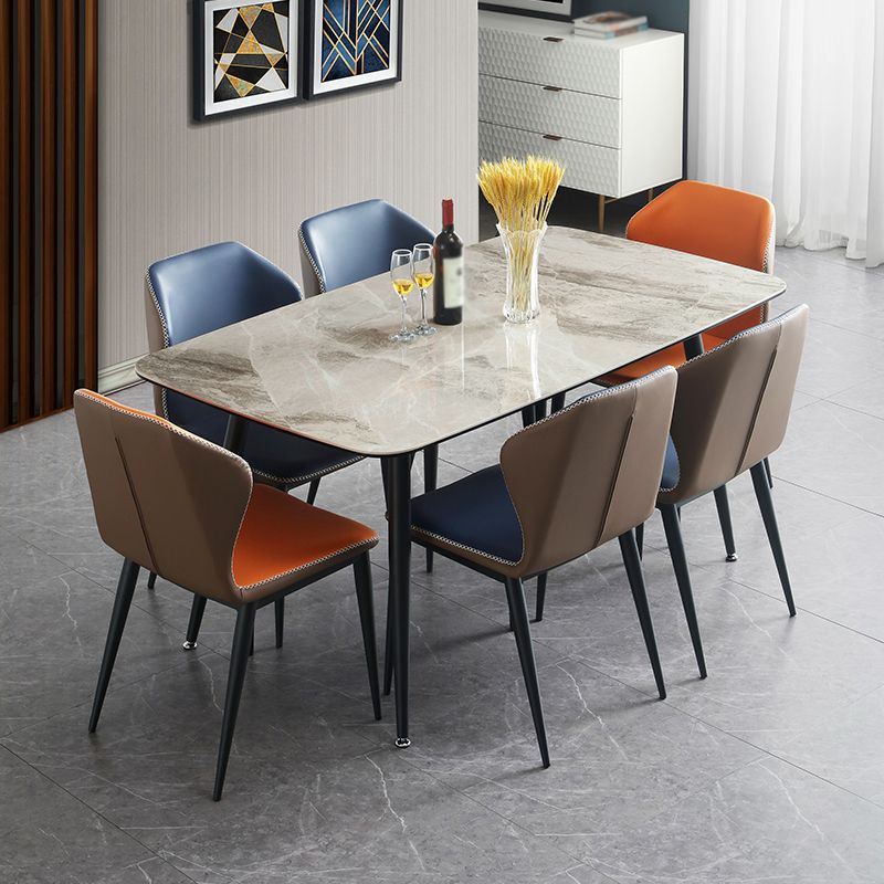 Rectangle 4-foot Dinner Table Modern Style Stone Dining Room Collection for Home Clearhalo 'Dining Tables & Seating' 'Dining Tables' 'dining_table' 'furn' 'furn_dining_table' 'Furniture' 'furniture_dining_table' 'Kitchen & Dining Furniture' 'kitchen' 'kitchen_dining_table' 1200x1200_d7523aa1-5842-4feb-aa08-e9f21a197341