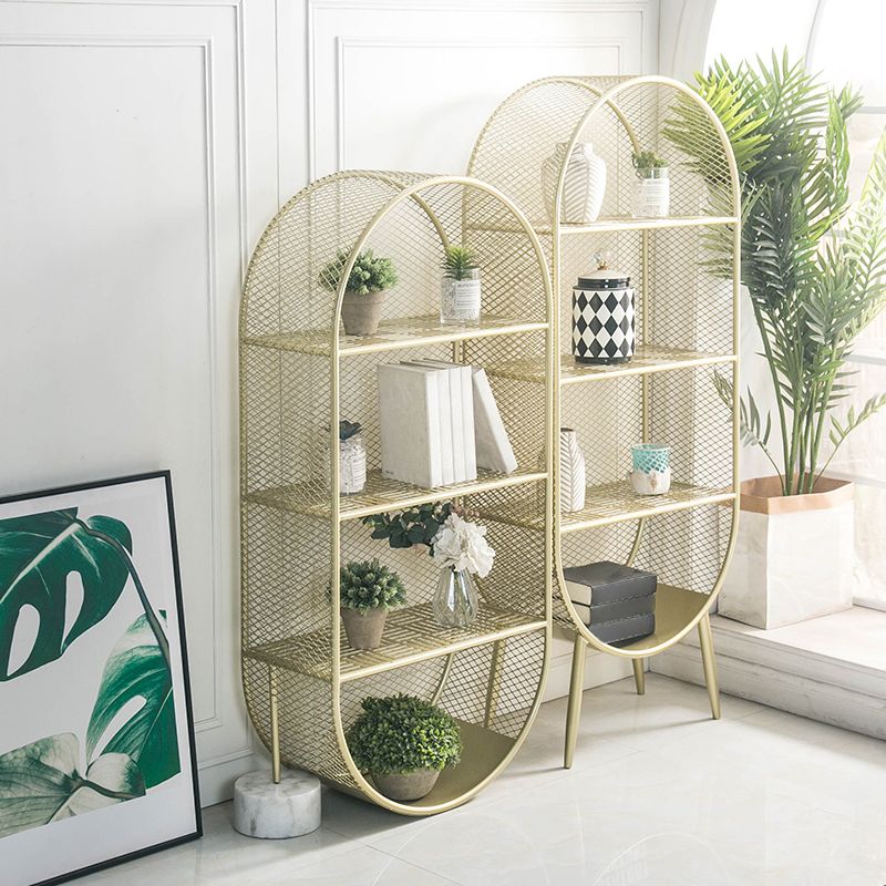 Glam Metal Bookshelf Standard Book Shelf for Home Office 11.8" Wide Clearhalo 'Bookcases' 'furn' 'furn_bookcases' 'Furniture' 'Office Furniture' 1200x1200_d7529964-5ea3-4081-8e45-b1e8ac70458d