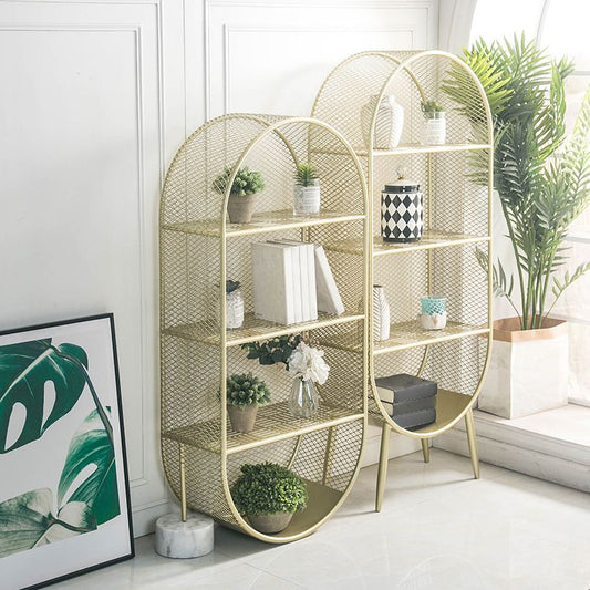 Glam Metal Bookshelf Standard Book Shelf for Home Office 11.8" Wide Clearhalo 'Bookcases' 'furn' 'furn_bookcases' 'Furniture' 'Office Furniture' 1200x1200_d7529964-5ea3-4081-8e45-b1e8ac70458d