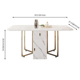 Modern Foldable Dining Room Set Standard Height with Gold Base Dining Furniture Clearhalo 'Dining Room Sets' 'Dining Tables & Seating' 'dining_room_set' 'furn' 'furn_dining_room_set' 'Furniture' 'furniture_dining_room_set' 'Kitchen & Dining Furniture' 'kitchen&dining_furn' 'kitchen' 1200x1200_d755a869-b3f9-4b86-902e-e9beb1824fac