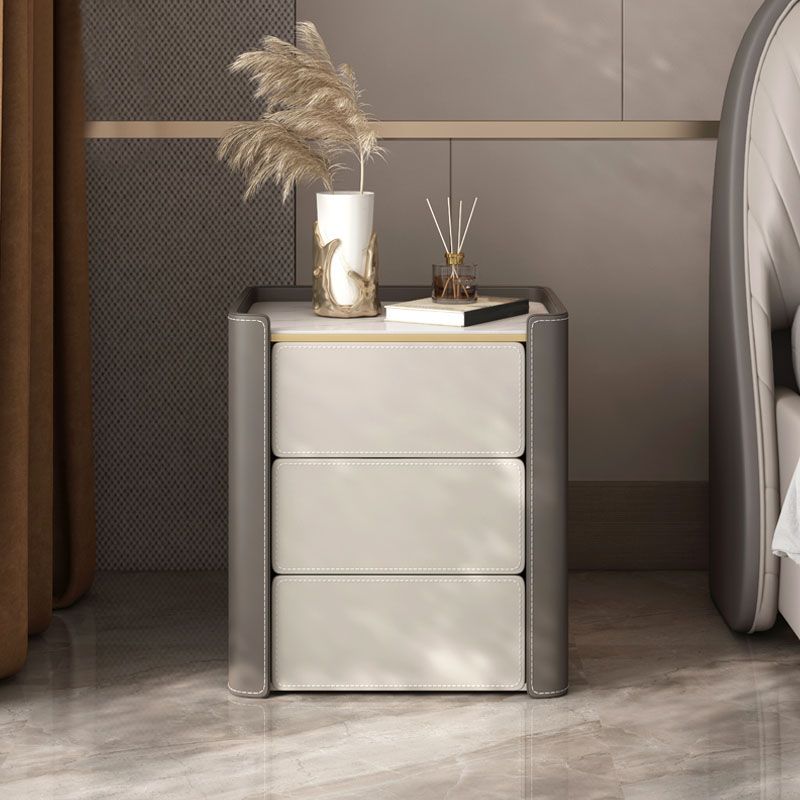 Modernismo di stoccaggio del tavolo 3 cassetti in pietra/comodino da letto in legno per casa