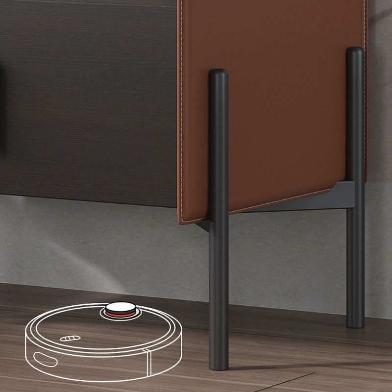 Comodino da letto in legno in finto cabinetto industriale con cassetto