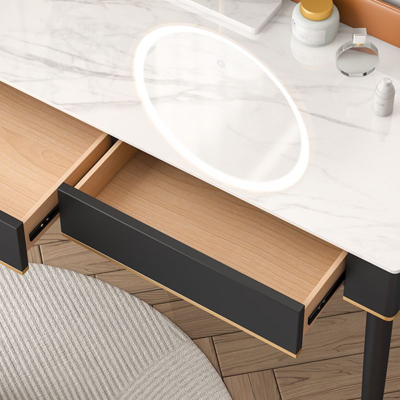 Tavolo da toeletta da toeletta per vanità nero comò con cassetti di stoccaggio