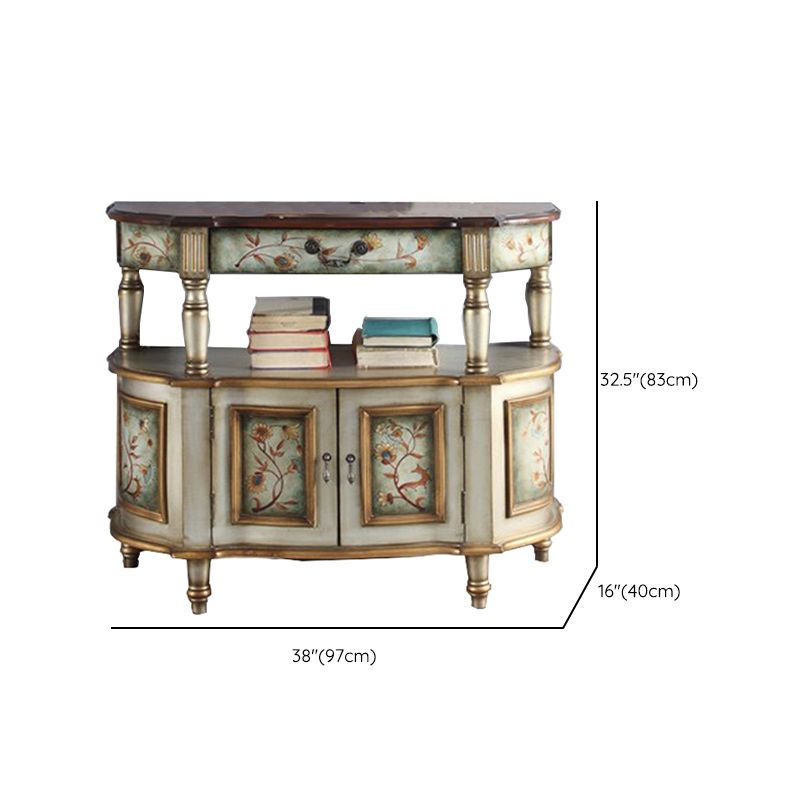 Mid-Century Modern Distressed Wood Storage Cabinet 1 - Door & 1 - Drawer Cabinet Clearhalo 'Cabinets & Chests' 'cabinets_chests' 'furn' 'furn_cabinets_chests' 'Furniture' 'Living Room Furniture' 1200x1200_d757e358-36cb-4a31-b681-f8d3bdcea7ca