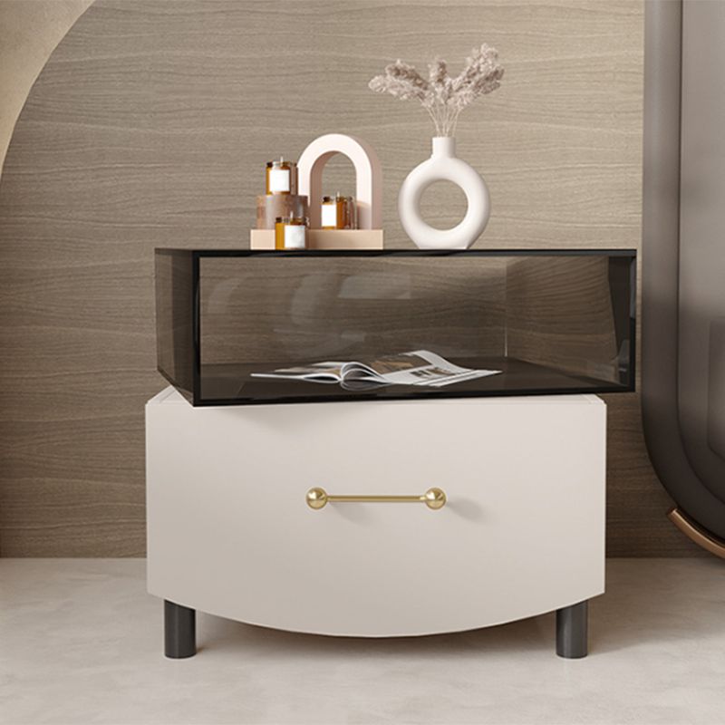 Palabra nocturna con cajón y mesa de madera maciza de 22 "de altura con piernas