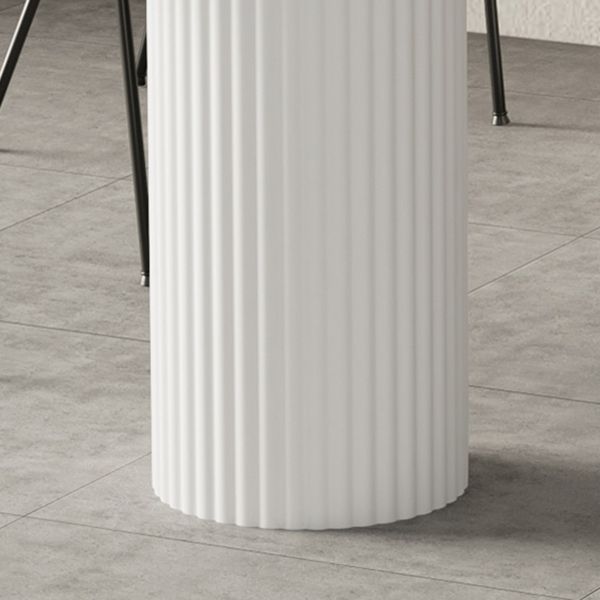 Contemporary White Color Faux Marble Dinner Table with 3 Legs Clearhalo 'Dining Tables & Seating' 'Dining Tables' 'dining_table' 'furn' 'furn_dining_table' 'Furniture' 'Kitchen & Dining Furniture' 1200x1200_d7595b46-a48f-42fc-9764-dd930f263a7d