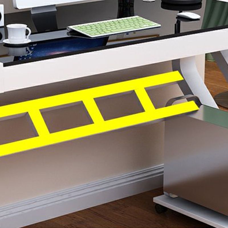 Contemporary Gaming Desk Antique Finish Glass Top Office Desk with Metal Legs Clearhalo 'furn' 'furn_office_desk' 'Furniture' 'Office Desks' 'Office Furniture' 'office_desk' 1200x1200_d75a4a6e-f5e8-4a68-87b4-7f9d1ac1b1d3