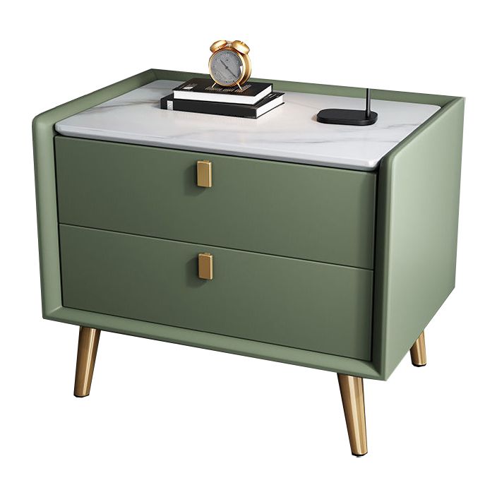 Modern Bedside Night Table Stone Top Nightstand with 2-drawers Clearhalo 'Bedroom Furniture' 'furn' 'furn_night_stand' 'Furniture' 'night_stand' 'Nightstands' 1200x1200_d75ca0e1-34d0-43c8-b713-95f42a6898e2