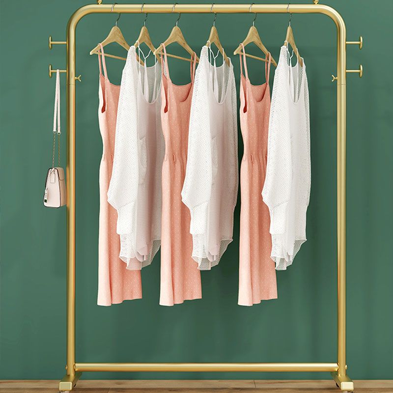 Modern Coat Rack Metal Hanging Rail and 4 Hooks Entry Hall Tree Clearhalo 'Entry & Mudroom Furniture' 'furn' 'furn_hall_tree_coat_racks' 'Furniture' 'Hall Trees & Coat Racks' 'hall_tree_coat_racks' 1200x1200_d75ca60e-e80a-43ab-b12b-f41373939e92