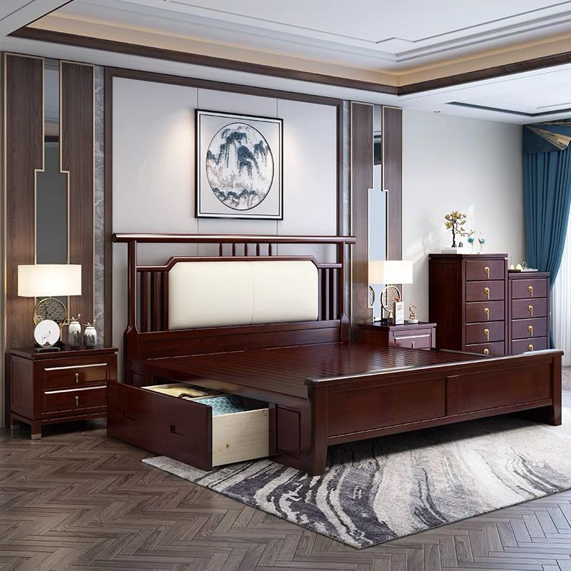 Moderne moderne borst-rechthoek uit het midden van de eeuw met lade massief hout rechte benen accent borst