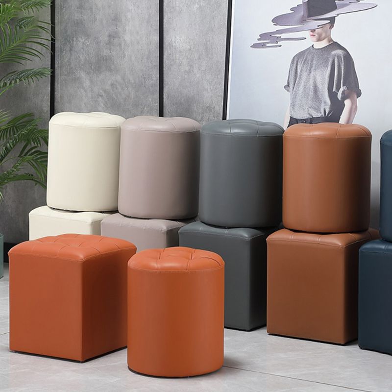 Genuine Leathe Ottoman Square Modern Water Resistant Tufted Cube Ottoman Clearhalo 'furn' 'furn_ottomans_poufs' 'Furniture' 'Living Room Furniture' 'Ottomans & Poufs' 'ottomans_poufs' 1200x1200_d75cf457-073c-486b-8324-ec44e96f7df8