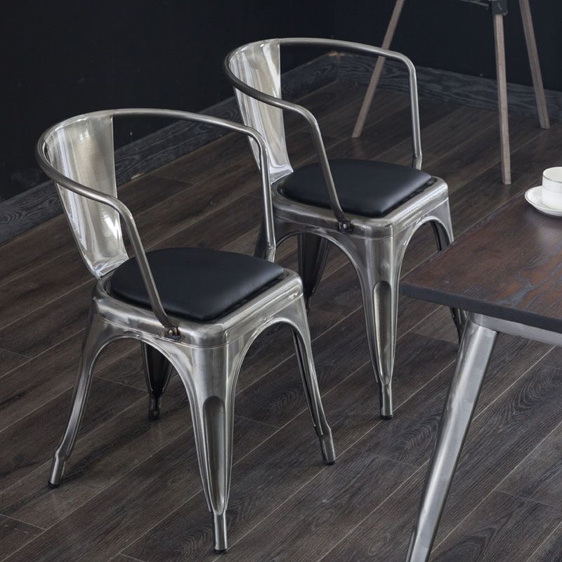 Industrial Dining Arm Chair Slat Back Side Chair with 4 Metal Legs for Home Use Clearhalo ' kitchen&dining_furn' 'Dining Chairs' 'Dining Tables & Seating' 'dining_chair' 'furn' 'furn_dining_chair' 'Furniture' 'furniture_dining_chair' 'Kitchen & Dining Furniture' 'kitchen' 1200x1200_d75d65fc-2130-459e-9c49-82a1f2dc89d5