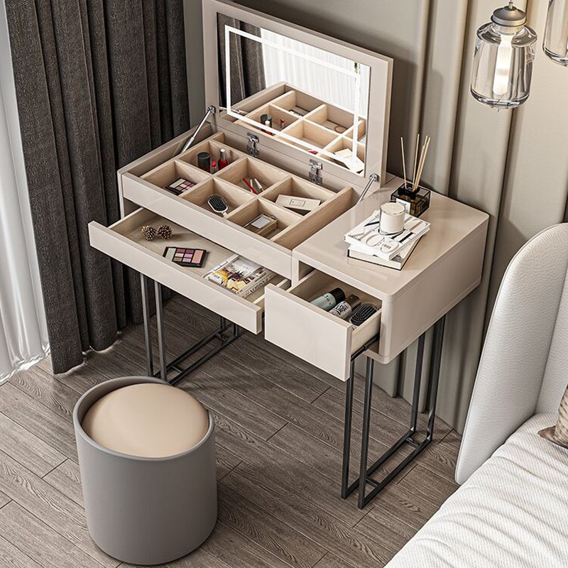 Contemporary Bedroom Makeup Vanity Desk Wood Vanity Dressing Table with Drawer