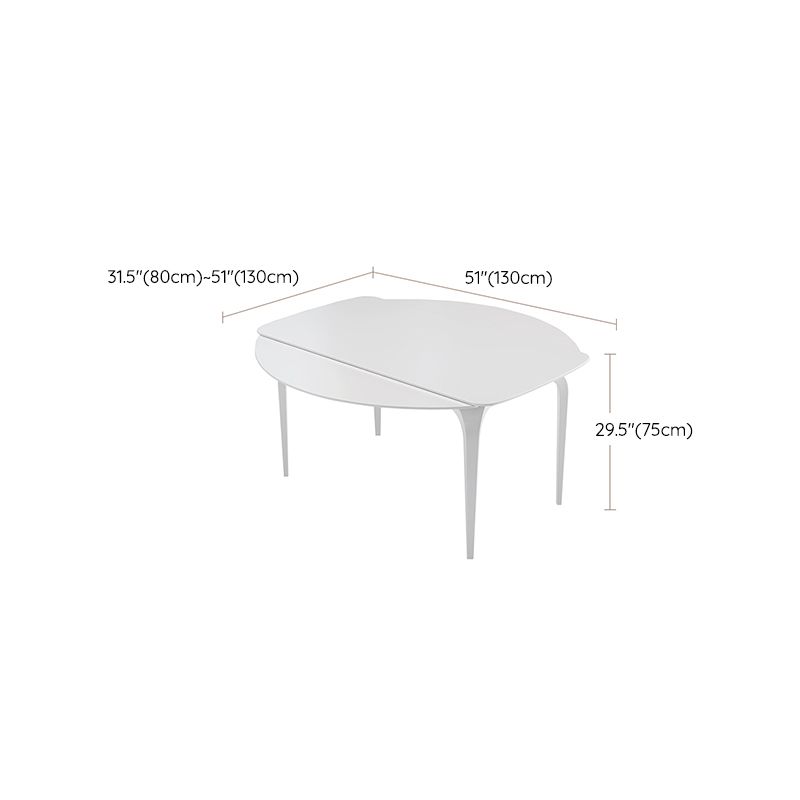 Contemporary White Round Stone Dining Table with 4 Steel Foot Clearhalo 'Dining Tables & Seating' 'Dining Tables' 'dining_table' 'furn' 'furn_dining_table' 'Furniture' 'Kitchen & Dining Furniture' 1200x1200_d75e73ab-5a40-4f4a-a06a-5d516879e636