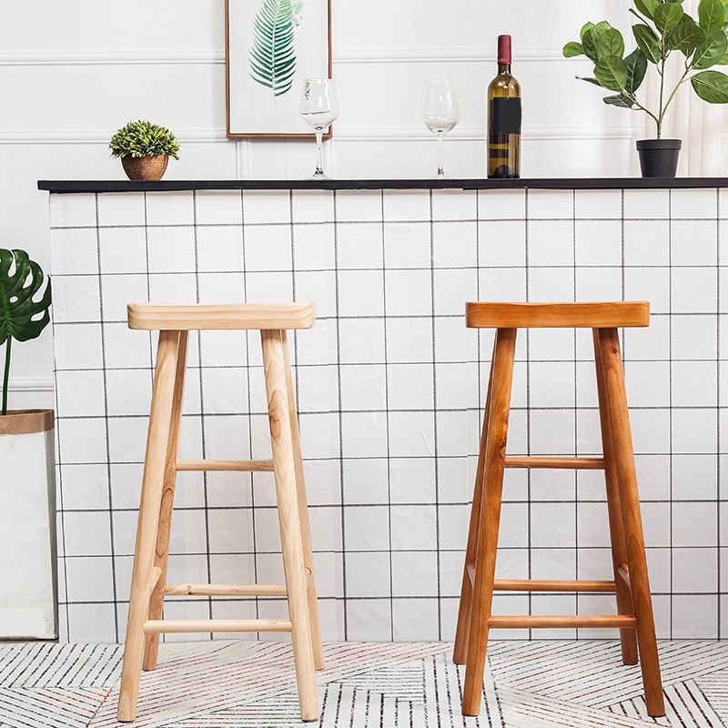 Industrial Solid Wood Counter Stool Saddle Seat Backless Bar Stool Clearhalo 'Bar Furniture' 'Bar Stools' 'bar_stools' 'furn' 'furn_bar_stools' 'Furniture' 'Kitchen & Dining Furniture' 1200x1200_d75e99c0-1129-4b1f-90b5-f5326c43f216