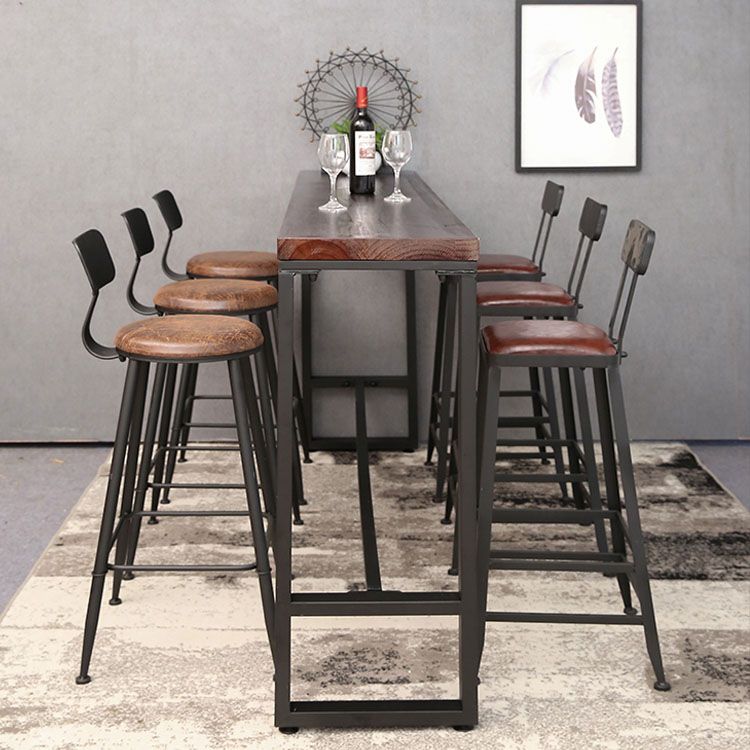 Contemporary Bar Stools Armless Dining Stools with Black Metal Base Clearhalo 'Bar Furniture' 'Bar Stools' 'bar_stools' 'furn' 'furn_bar_stools' 'Furniture' 'Kitchen & Dining Furniture' 1200x1200_d75f9248-dd9d-469a-b94c-3b06e2492a5f
