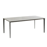 Modern Stone Top Rectangle Dinette Table Metal Base Dining Table in White Clearhalo 'Dining Tables & Seating' 'Dining Tables' 'dining_table' 'furn' 'furn_dining_table' 'Furniture' 'furniture_dining_table' 'Kitchen & Dining Furniture' 'kitchen' 'kitchen_dining_table' 1200x1200_d7605b0b-34e9-43e5-8f80-06cf7b145f7e