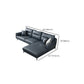 34.64 "H Blue Faux Leather Square Arm Sofa & Chaise for Living Room