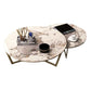 Table basse ronde en ardoise sans cadre pénible, ensemble de tables basses gigognes