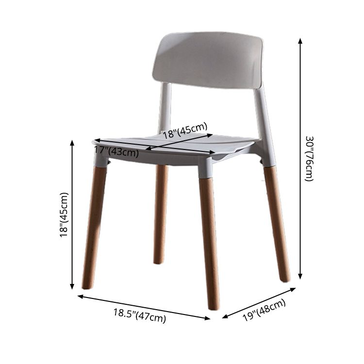 Contemporary Style Plastic Dining Chair Open Back Dining Side Chair for Kitchen Clearhalo ' kitchen&dining_furn' 'Dining Chairs' 'Dining Tables & Seating' 'dining_chair' 'furn' 'furn_dining_chair' 'Furniture' 'furniture_dining_chair' 'Kitchen & Dining Furniture' 'kitchen' 1200x1200_d7686bae-64bd-44f8-b52d-cb632bd49798