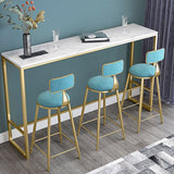 Mesa de altura de barra glamorosa mesa blanca de barra de mármol de mármol con base de oro con base de oro