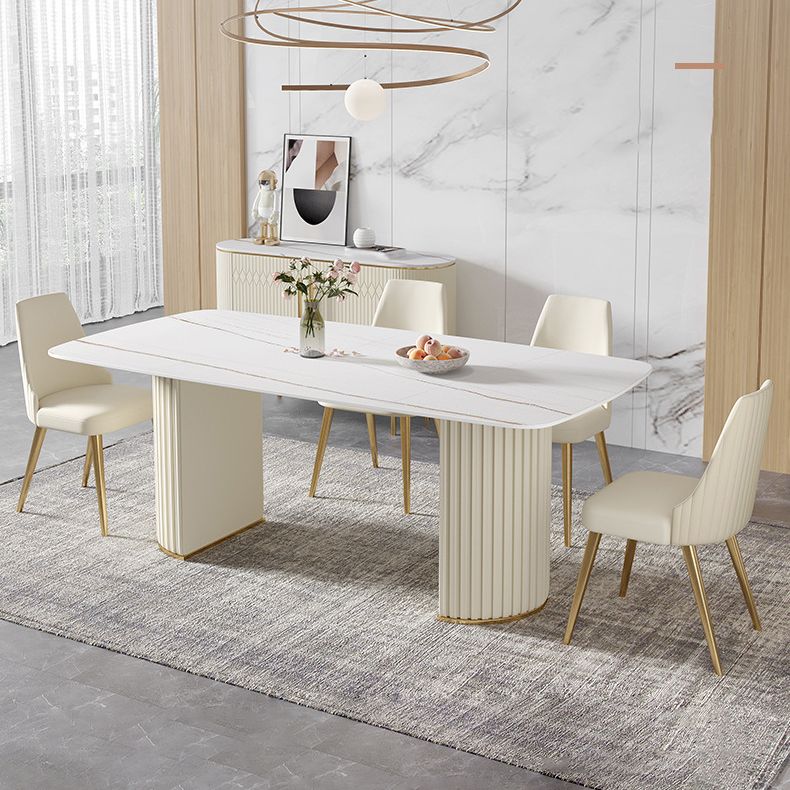 Nordic Sintered Stone Top Dining Set Rectangle 1/2/5/7 Pieces Dining Room Table Set Clearhalo 'Dining Room Sets' 'Dining Tables & Seating' 'dining_room_set' 'furn' 'furn_dining_room_set' 'Furniture' 'furniture_dining_room_set' 'Kitchen & Dining Furniture' 1200x1200_d76c3d1f-4e24-49c0-8e90-e4bea05b8ad2
