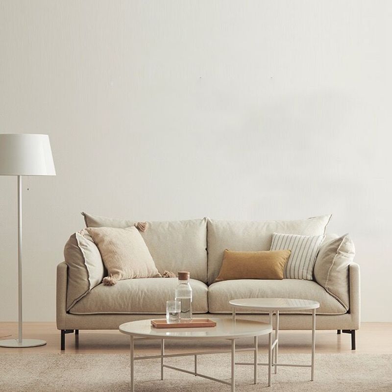 2つの枕を備えたモダンなソファ標準枕トップアームファブリックソファ