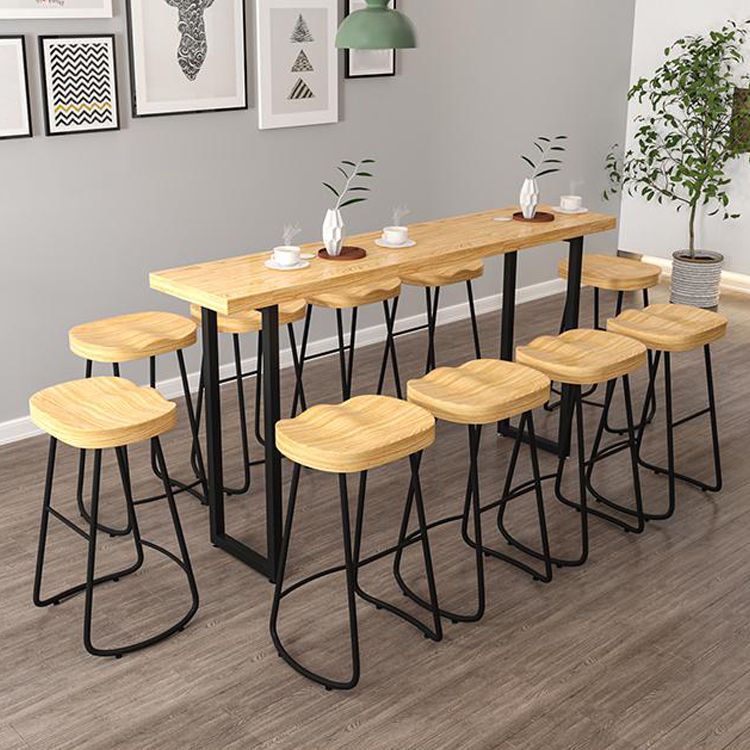 Contemporary Natural Solid Wood Barstool Footrest Restaurant Stool Clearhalo 'Bar Furniture' 'Bar Stools' 'bar_stools' 'furn' 'furn_bar_stools' 'Furniture' 'furniture_bar_stools' 'Kitchen & Dining Furniture' 1200x1200_d76df991-fb57-4714-abcb-bcde27972fe4