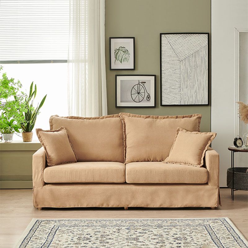39.37 "H Hedendaagse katoenen blend vierkante arm loveseat met 2 kussens