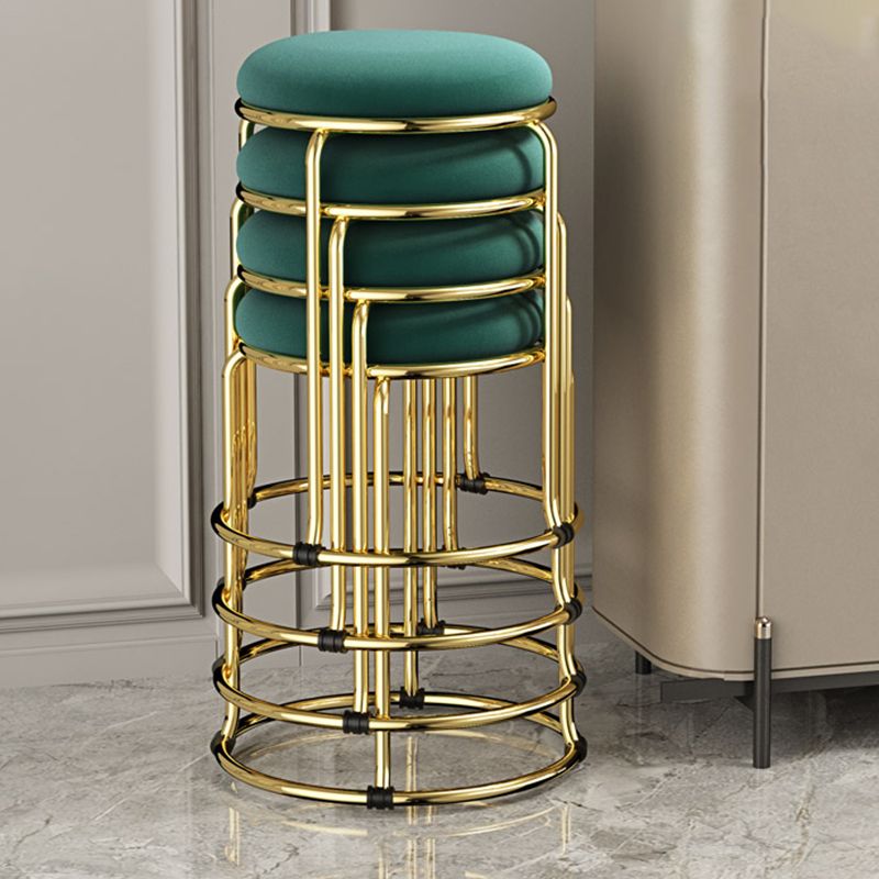 Faux Leather Mildew Resistant Ottoman Round Glam Solid Standard Ottoman Clearhalo 'furn' 'furn_ottomans_poufs' 'Furniture' 'Living Room Furniture' 'Ottomans & Poufs' 'ottomans_poufs' 1200x1200_d770532c-6745-4f80-942d-f57c4b46b38c