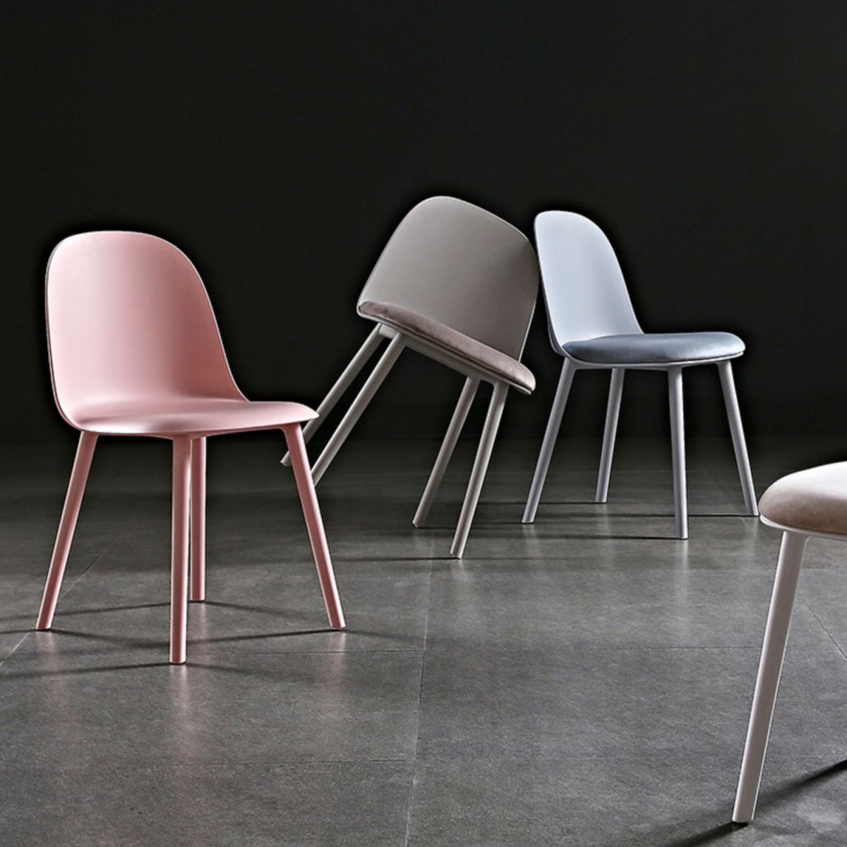 Scandinavian Plastic Kitchen Dining Room Chair Solid Back Side Chair Clearhalo 'Dining Chairs' 'Dining Tables & Seating' 'dining_chair' 'furn' 'furn_dining_chair' 'Furniture' 'furniture_dining_chair' 'Kitchen & Dining Furniture' 1200x1200_d7709742-1609-4d0f-9057-ce7387567ef8